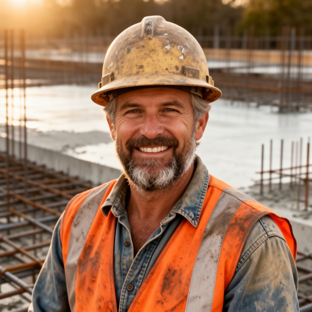 Marc McMahon, founder of Mud Master, on a concrete jobsite